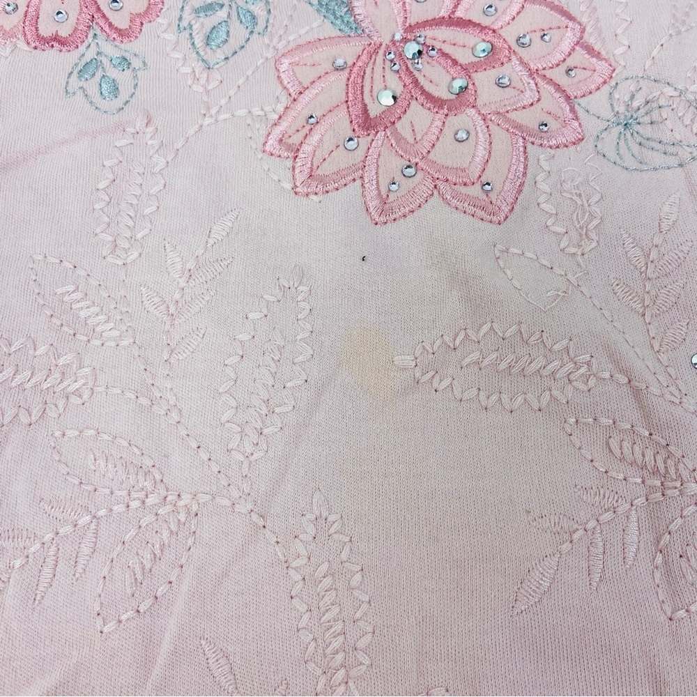 Alfred Dunner Light Pink embroidered Floral Long Sleeve Top size large - Picture 12 of 13
